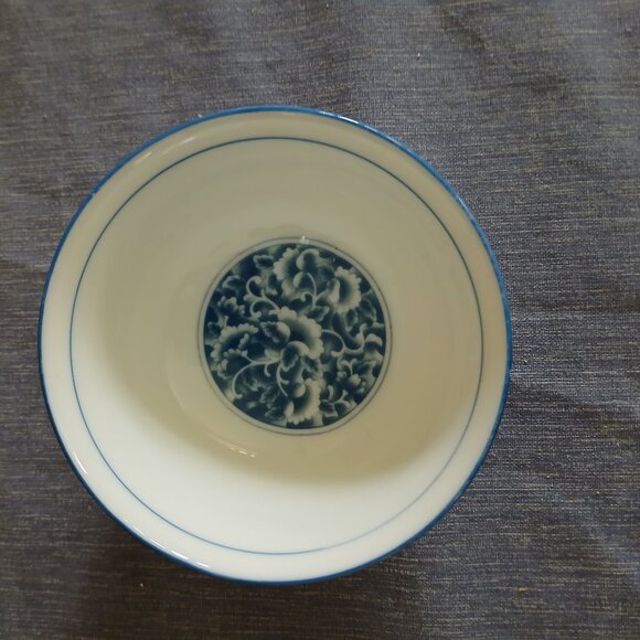 Misty Rose Blue Foral Condiment Soup Dessert Bowl 4.3/8" x 2.5"set of 7 New - Picture 3 of 4